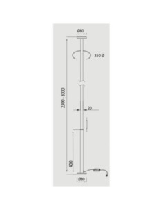 Lampadaire Led Vertical noir - Mantra Leluminaireled.com 2