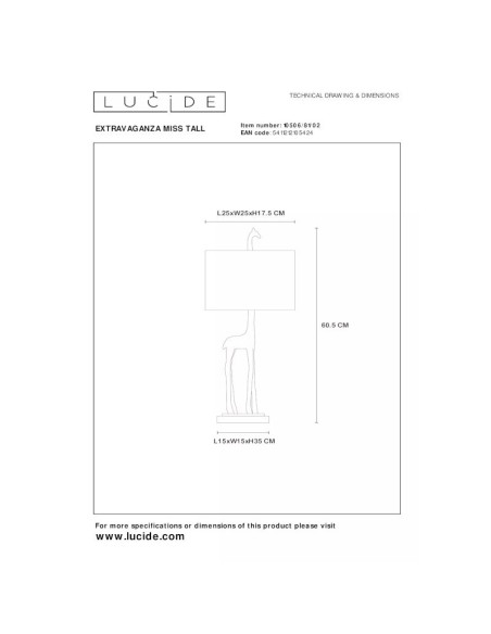 Lampe de table Led Extravaganza Miss Tall - Lucide Leluminaireled.com