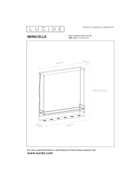 Suspension intérieure Led Miravelle 6 points lumineux - Lucide Leluminaireled.com
