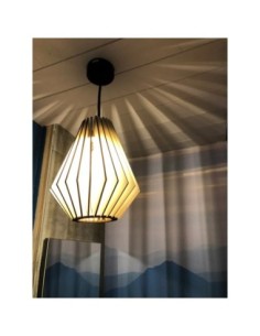 Suspension Led bois Ambre - Atelier Loupiote Leluminaireled.com 2