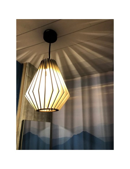 Suspension Led bois Ambre - Atelier Loupiote Leluminaireled.com