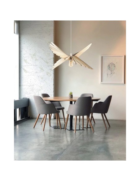 Suspension Led bois Albatros 120 - Atelier Loupiote Leluminaireled.com
