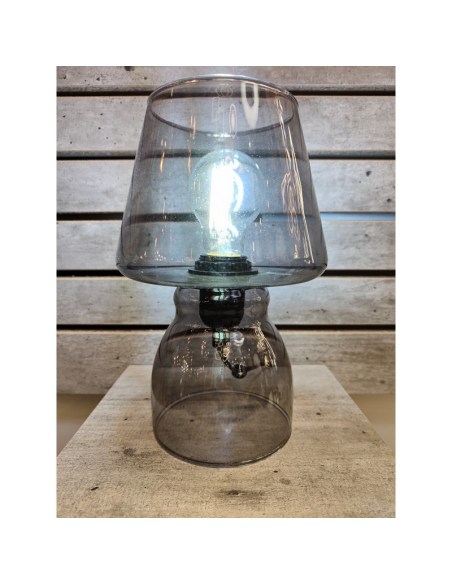 Lampe de table Naska fumée - Sampa Helios E27 Leluminaireled.com