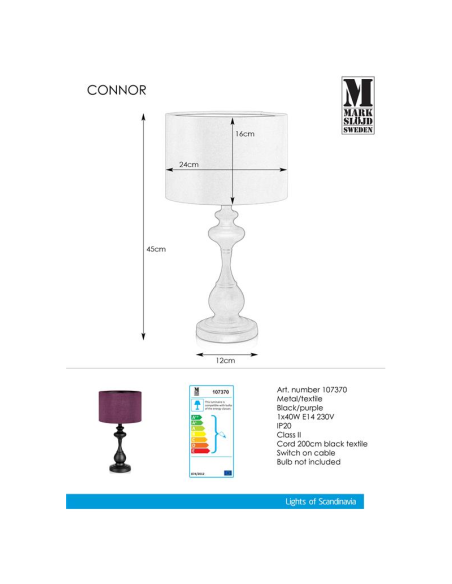 Lampe de table Led Connor - Markslojd Leluminaireled.com