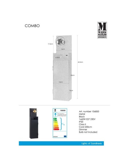 Applique Led USB boîte à clefs Combo - Markslojd Leluminaireled.com