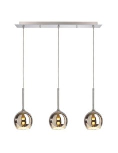 Suspension Led verre chromé Bunda 3 points lumineux - Deko Light Leluminaireled.com