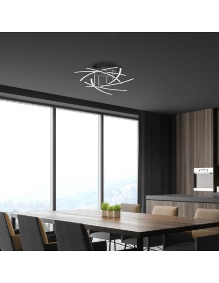 Plafonnier Led variateur et CCT  noir  - Fisher & Honsel - Cross TW Leluminaireled.com