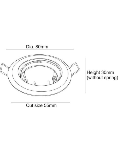 Support spot Led encastrable  rond alu brossé - Dekolight Leluminaireled.com