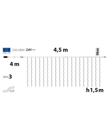Rideau lumineux multiflash blanc chaud - Lotti Leluminaireled.com