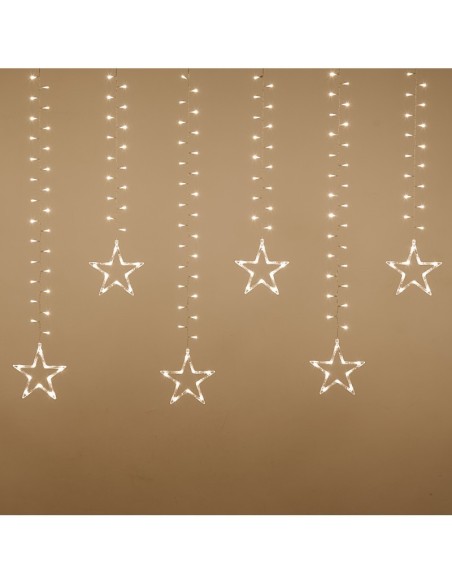 Rideau lumineux étoiles blanc chaud - Lotti Leluminaireled.com