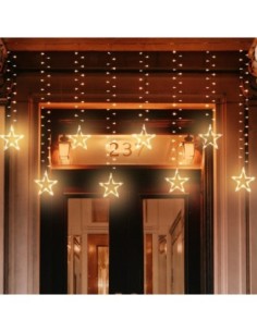 Rideau lumineux étoiles blanc chaud - Lotti Leluminaireled.com 2