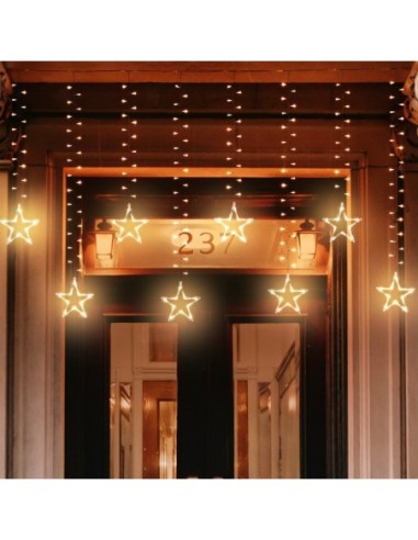 Rideau lumineux étoiles blanc chaud - Lotti Leluminaireled.com