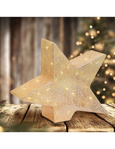 Etoile décorative lumineuse inclinée éclairage fixe diam 30cm blanc chaud - Lotti Leluminaireled.com