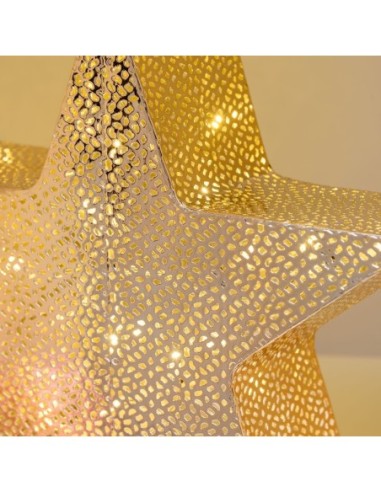 Etoile décorative lumineuse droite éclairage fixe diam 30 cm blanc chaud - Lotti Leluminaireled.com