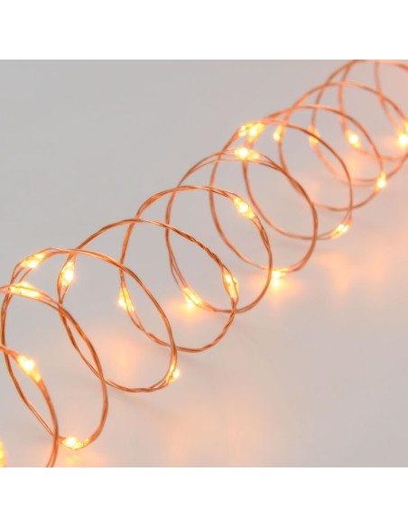 Guirlande lumineuse cuivrée 400 microleds  blanc chaud - Lotti Leluminaireled.com