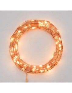 Guirlande lumineuse cuivrée 200 microleds  blanc chaud - Lotti Leluminaireled.com