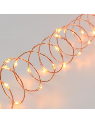 Guirlande lumineuse cuivrée 200 microleds  blanc chaud - Lotti Leluminaireled.com