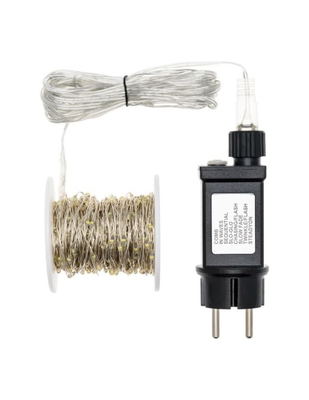 Guirlande lumineuse argentée 400 microleds  blanc chaud - Lotti Leluminaireled.com