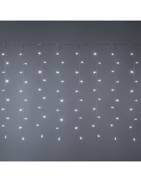 Rideau lumineux stalagtites chute de neige blanc neutre - Lotti Leluminaireled.com