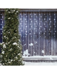 Rideau lumineux stalagtites chute de neige blanc neutre - Lotti Leluminaireled.com 2