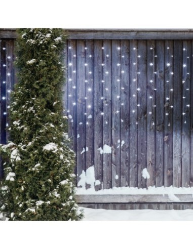 Rideau lumineux stalagtites chute de neige blanc neutre - Lotti Leluminaireled.com