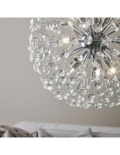 Suspension Led  style baroque métal chromé et cristal 50 cm - Markslöjd - Bolid Leluminaireled.com 2
