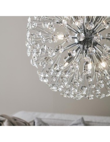Suspension Led  style baroque métal chromé et cristal 50 cm - Markslöjd - Bolid Leluminaireled.com