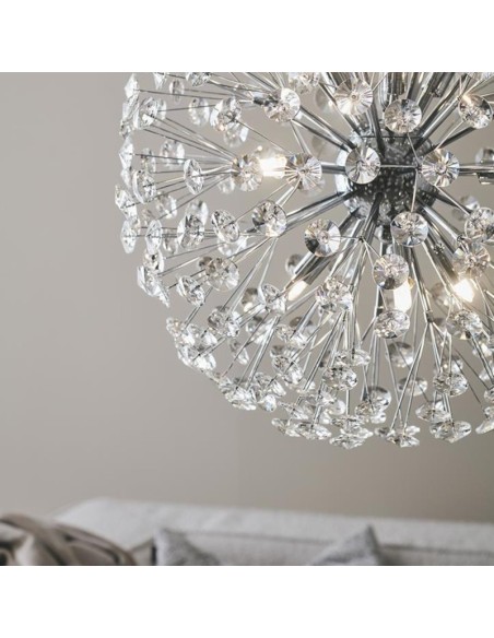 Suspension Led  style baroque métal chromé et cristal 50 cm - Markslöjd - Bolid Leluminaireled.com