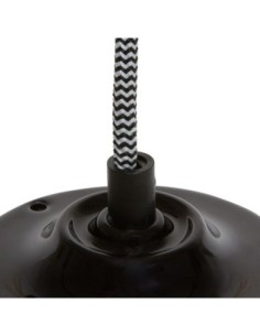 Suspension rétro porcelaine noire  - Girard-Sudron - Rétro Charm Leluminaireled.com 2