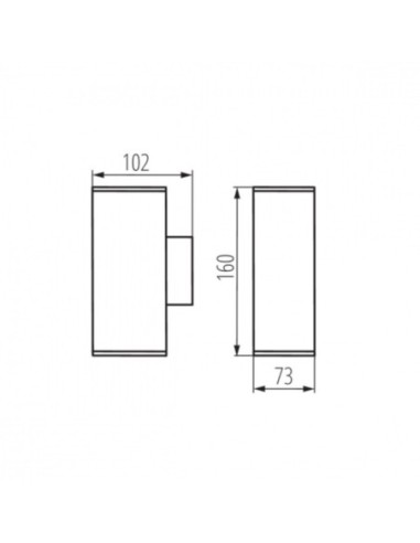 Applique murale Led extérieure bi-directionnelle 2xGU10  - Kanlux - Gori 235 Leluminaireled.com