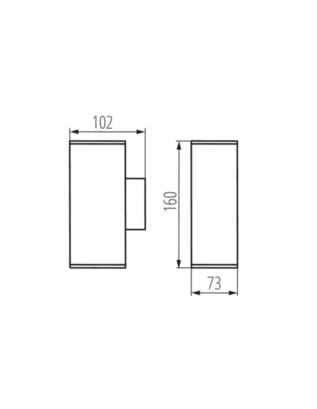 Applique murale Led extérieure bi-directionnelle 2xGU10  - Kanlux - Gori 235 Leluminaireled.com