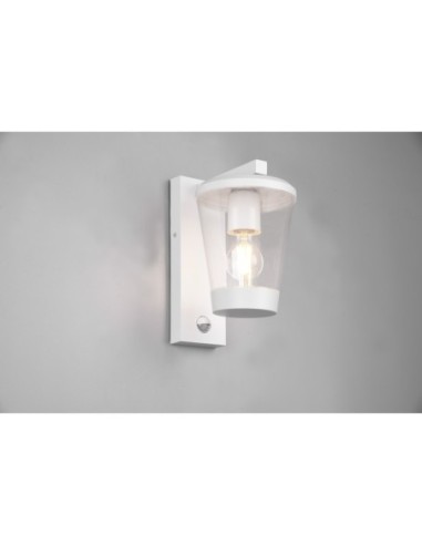 Applique murale extérieure blanche avec détecteur culot E27 - Trio - Cavado Leluminaireled.com