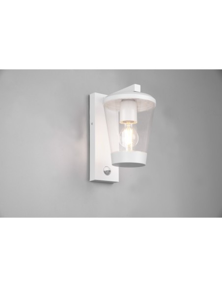 Applique murale extérieure blanche avec détecteur culot E27 - Trio - Cavado Leluminaireled.com