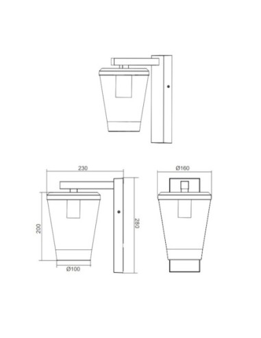 Applique murale extérieure  culot E27 - Trio - Cavado Leluminaireled.com