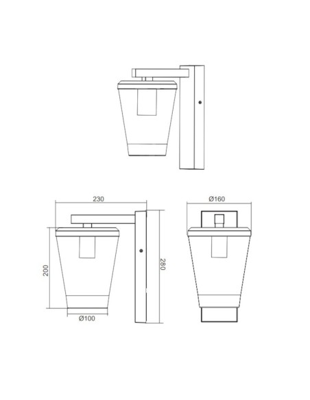 Applique murale extérieure  culot E27 - Trio - Cavado Leluminaireled.com