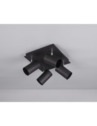 Plafonnier Led 4 lampes culot GU10 noir - Trio - Marley IV Leluminaireled.com