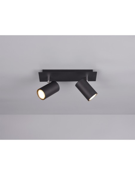 Plafonnier/applique Led 2 lampes culot GU10 noir - Trio - Marley II Leluminaireled.com