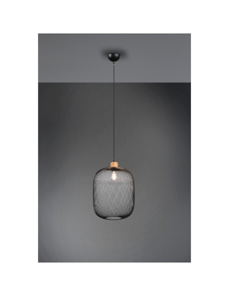 Suspension Led métal et bois culot E27 33 cm - Trio - Calimero Leluminaireled.com
