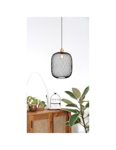 Suspension Led métal et bois culot E27 33 cm - Trio - Calimero Leluminaireled.com