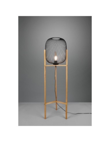 Lampadaire Led métal et bois culot E27 - Trio - Calimero Leluminaireled.com