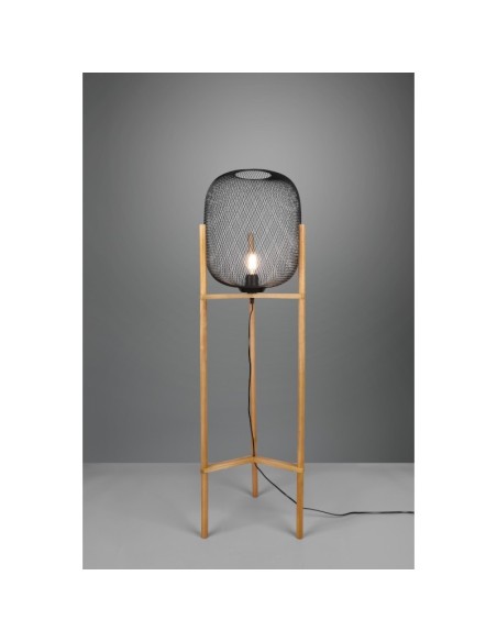 Lampadaire Led métal et bois culot E27 - Trio - Calimero Leluminaireled.com