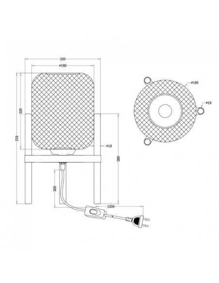 Lampe de table Led métal et bois culot E27 - Trio - Calimero Leluminaireled.com