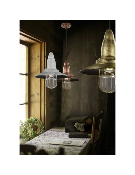 Suspension Led laiton fumé culot E27 - Trio - Fisherman Leluminaireled.com