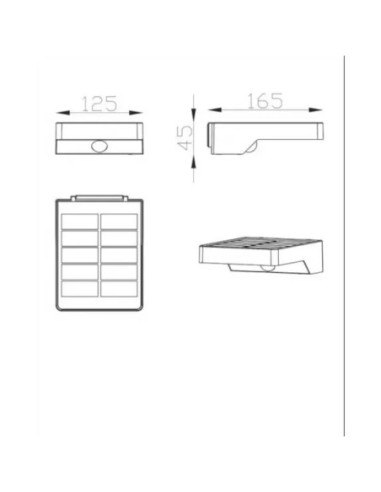 Applique  Led murale solaire avec détecteur IP44  - Trio - Fomosa Leluminaireled.com