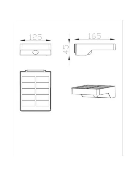 Applique  Led murale solaire avec détecteur IP44  - Trio - Fomosa Leluminaireled.com