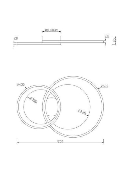 Plafonnier/applique Led intégrée luminosité variable - Trio - Granada II Leluminaireled.com