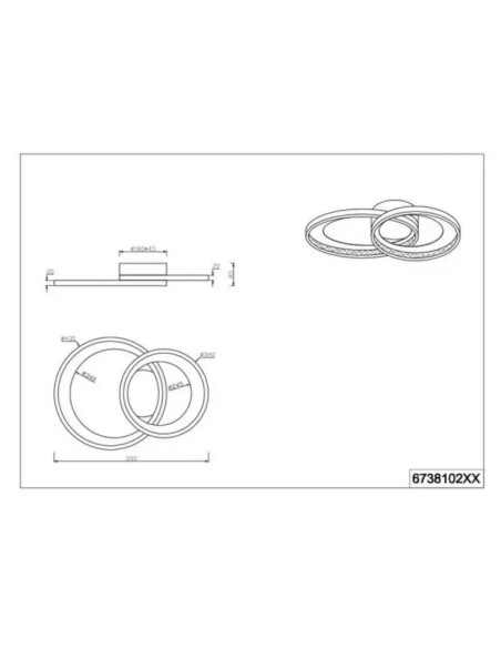 Plafonnier/applique Led intégrée luminosité variable - Trio - Granada Leluminaireled.com