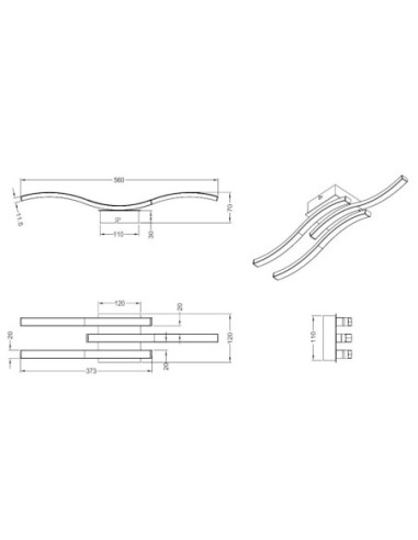 Plafonnier Led intégrée 3x500 lumens nickel mat - Trio - Route III Leluminaireled.com