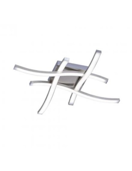 Plafonnier Led intégrée 4x500 lumens nickel mat - Trio - Route IV Leluminaireled.com