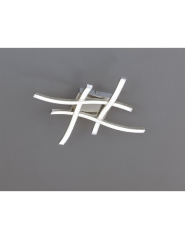 Plafonnier Led intégrée 4x500 lumens nickel mat - Trio - Route IV Leluminaireled.com